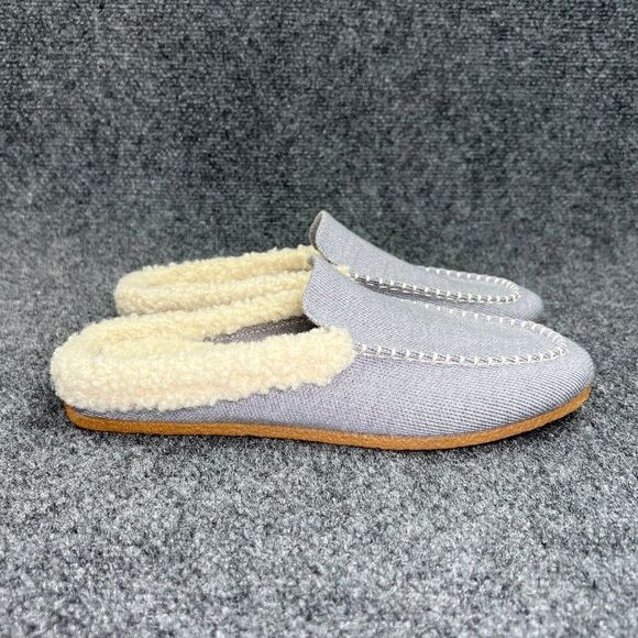 Rothy's The Scuff Slippers Women's Size 8 Blue Shearling Slip On Comfort Mules - Picture 1 of 13